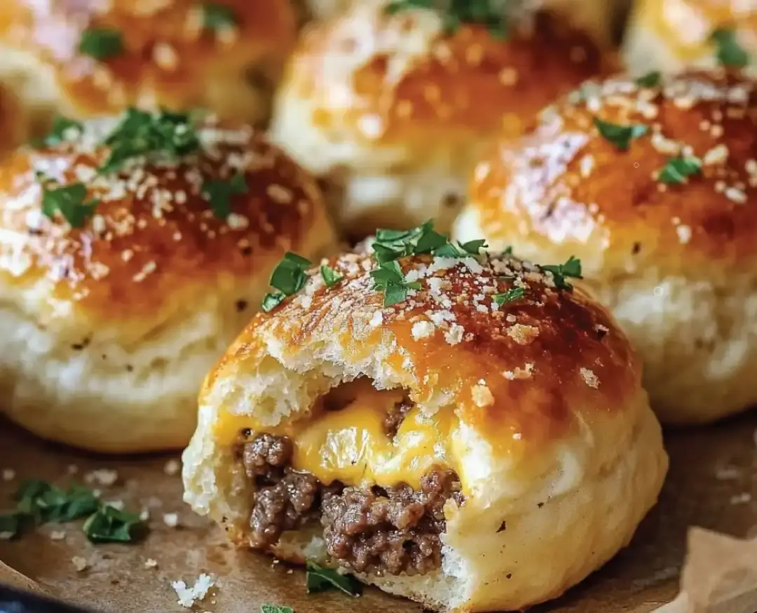 Garlic Parmesan Cheeseburger Bombs