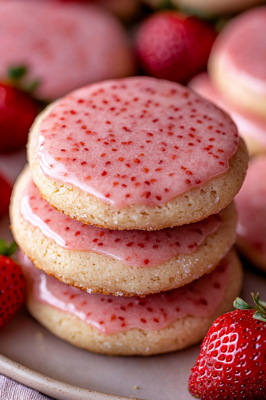 Strawberry Shortbread Cookies