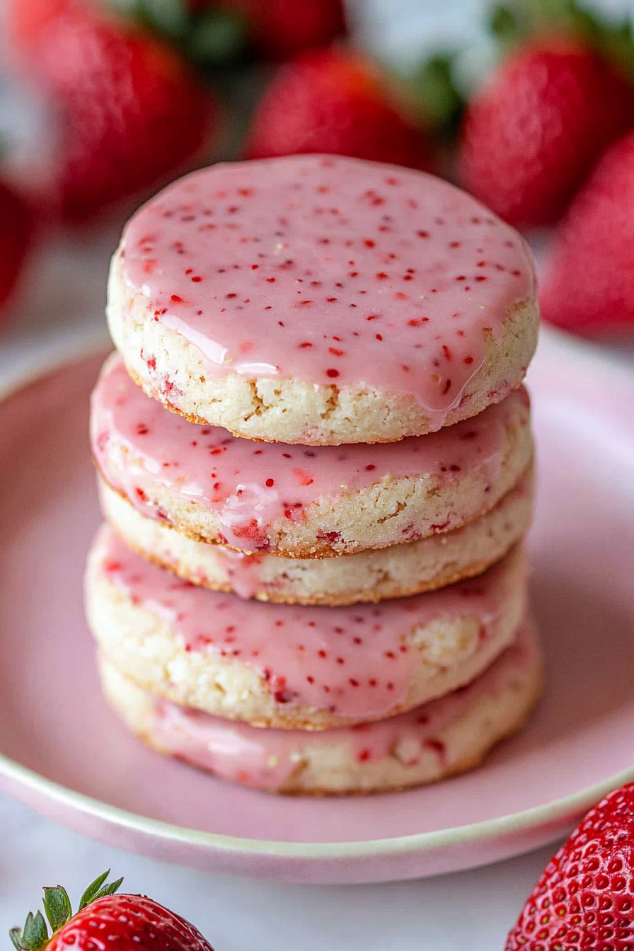 Strawberry Shortbread Cookies