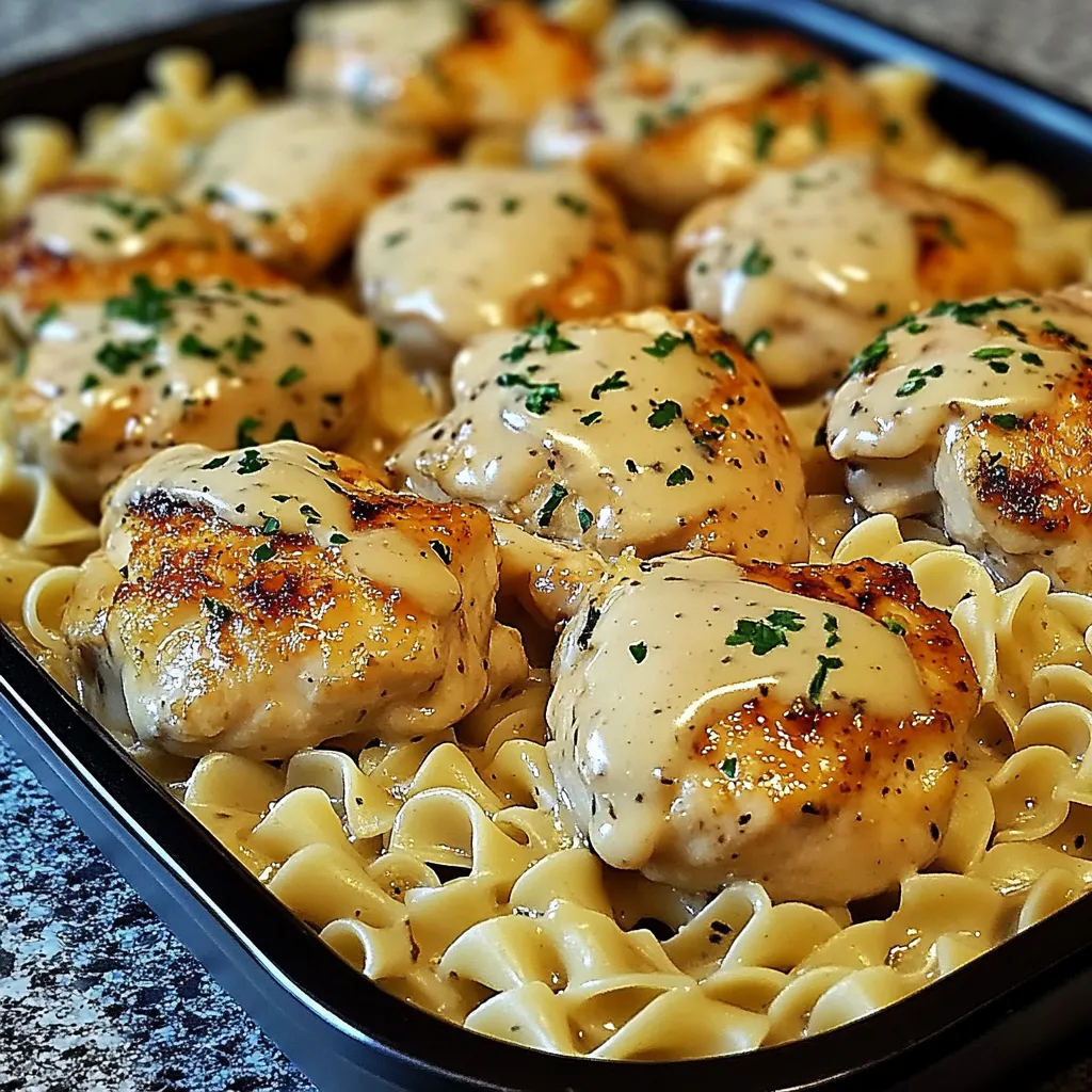 Creamy chicken and noodles