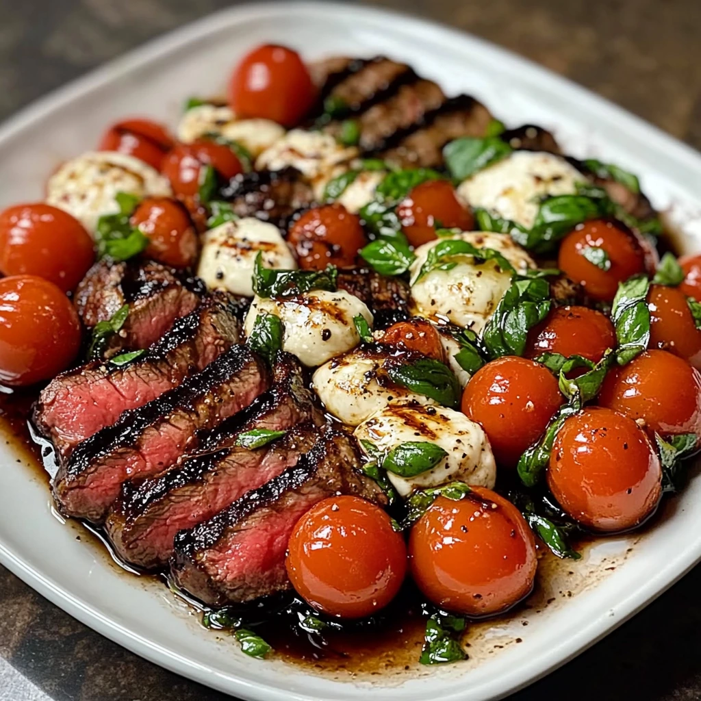 Balsamic Caprese Grilled Flank Steak